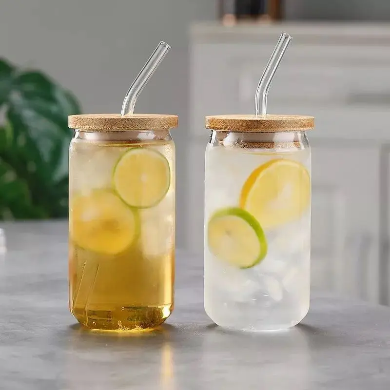 Vaso de vidrio con sorbito