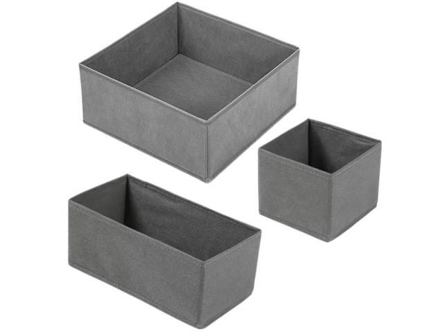 Set de 3 cajas organizadoras de tela GRIS 
