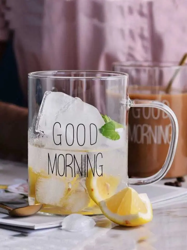 Taza transparente Good Morning