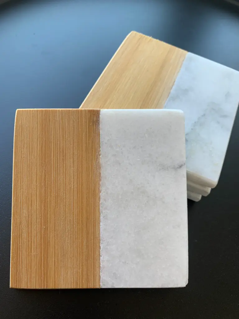 Posavasos bambú y mármol CUADRADO x 4