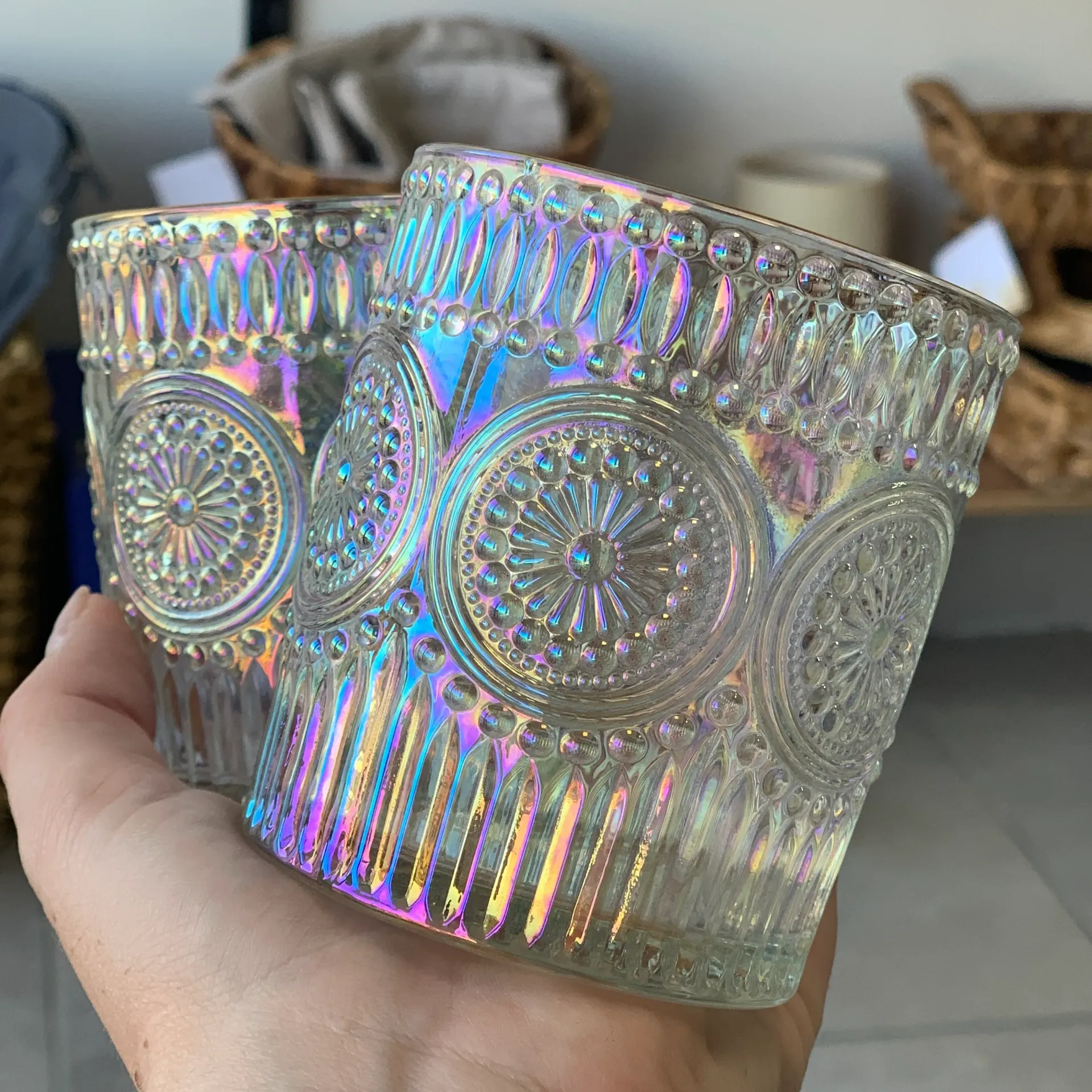 Vaso Tennesse x6 borde dorado