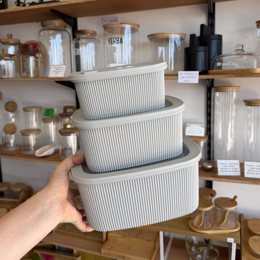 Set x3 contenedores Gris