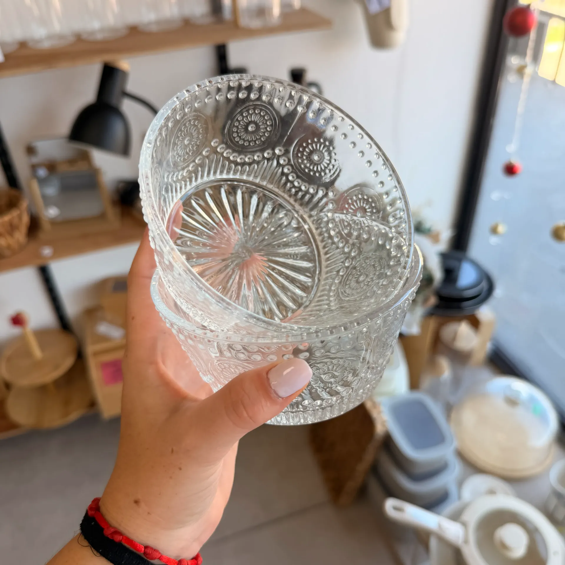 Bowl de vidrio labrado x6